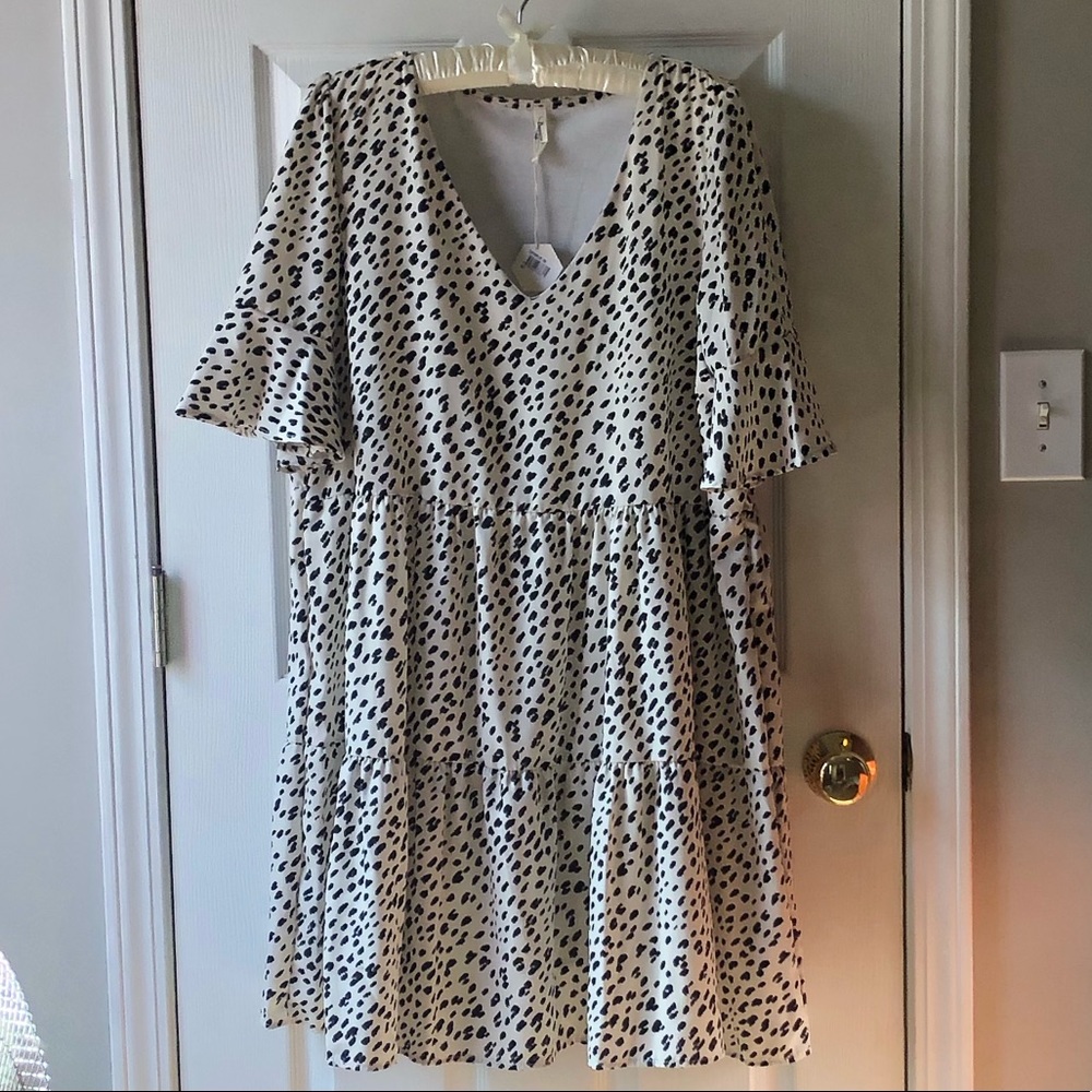 Pinkblush Maternity Plus Animal Print Tiered Dress size 2x NWT!